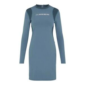 J Lindeberg Zola Golf Long Sleeve Dress Captain's Blue Women's Size Medium M